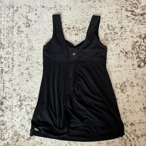 Lululemon Womens Tank Top Drawstring Cinch Waist Size 4 Black